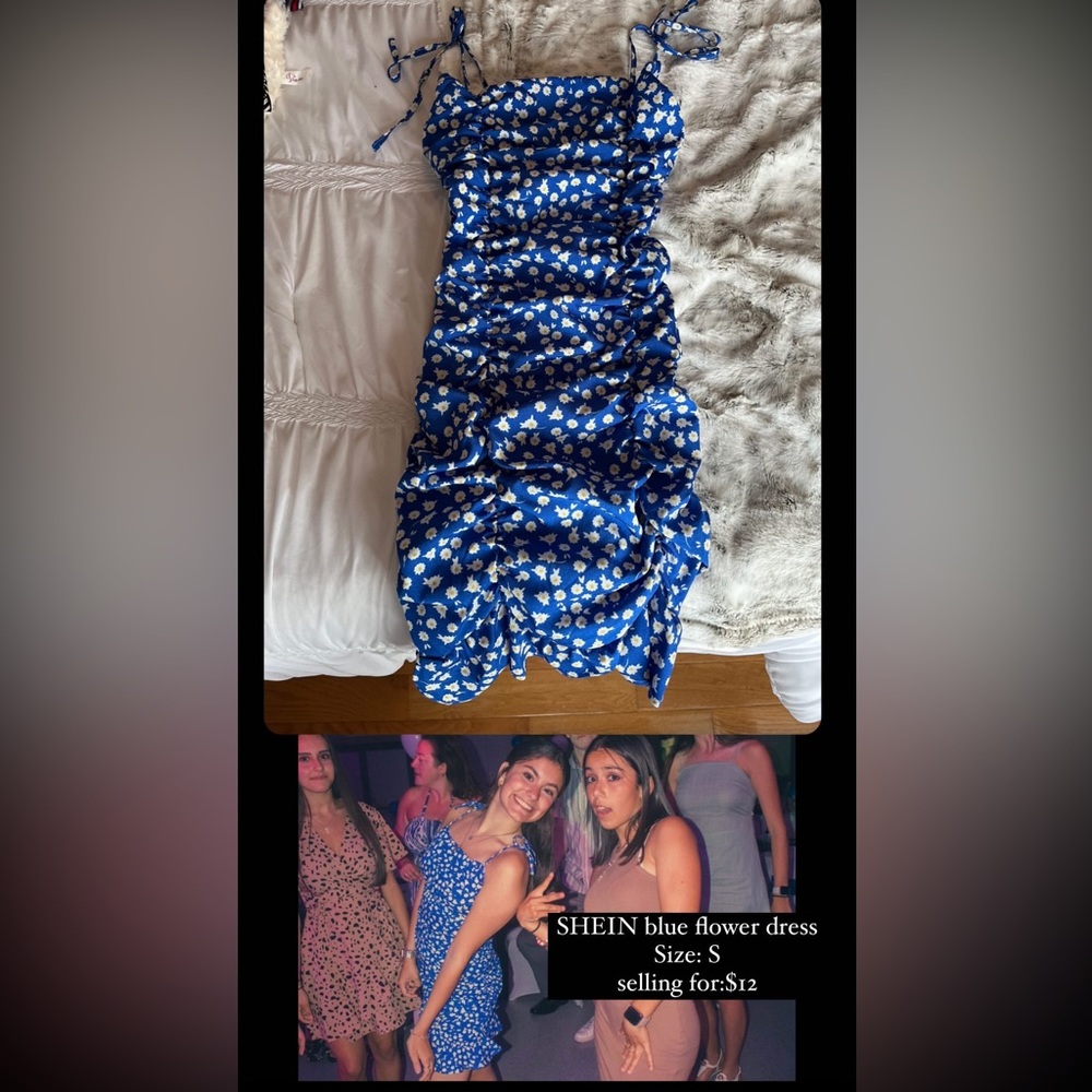 SHEIN blue flower dress